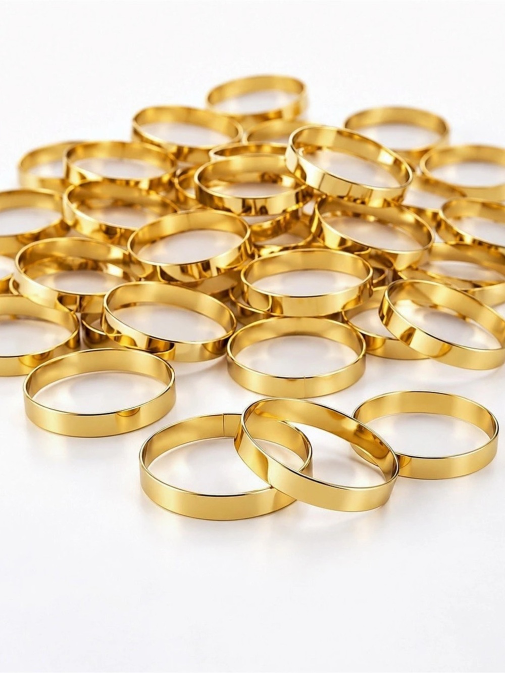 100 Pc Gold Metal Napkin Rings 1.57” Round Wedding Party Dinner Table Holders